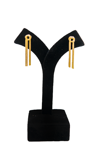 Elegant Gold Finish Chain Tassel Long Earrings for Women
